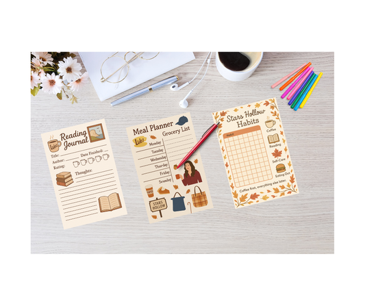 GG Girls Digital Planner, Small Town Cozy Vibes Planner Set with extrras