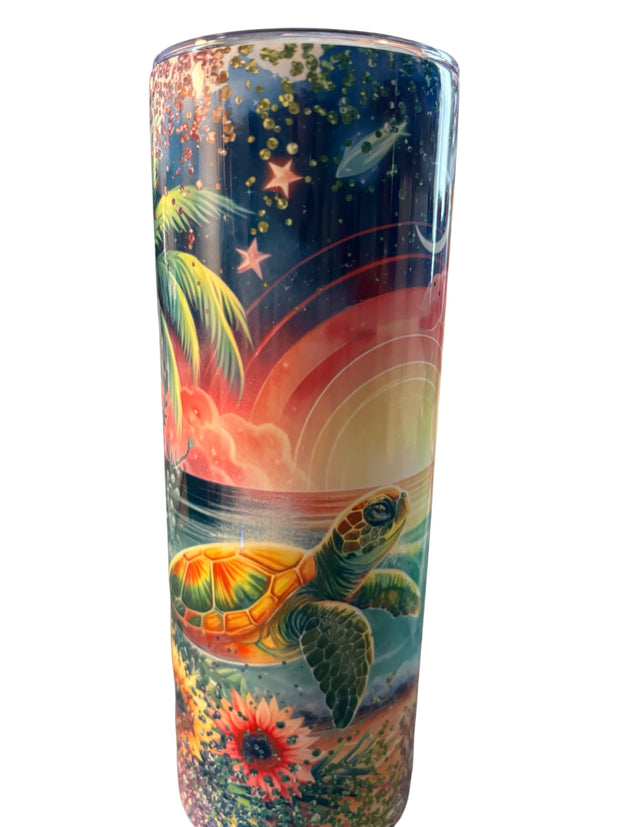 20 0z beach turtle tumbler