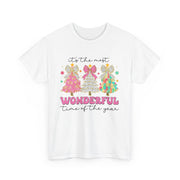 Christmas Trees Unisex Heavy Cotton Tee - Most Wonderful Time of The Year Shirt, Adorable Xmas Design, Holiday Gift Ideas, Festive Apparel,