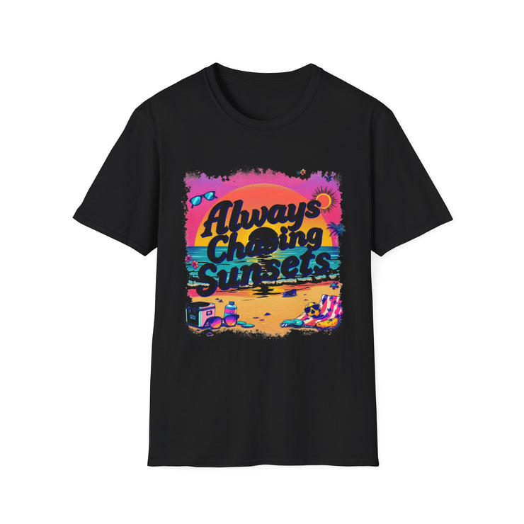 Always Chasing Sunsets Unisex Softstyle T-Shirt - Perfect for Beach Lovers & Summer Vibes