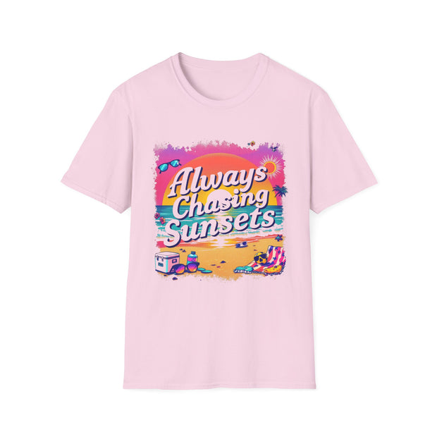Always Chasing Sunsets Unisex Softstyle T-Shirt - Perfect for Beach Lovers & Summer Vibes