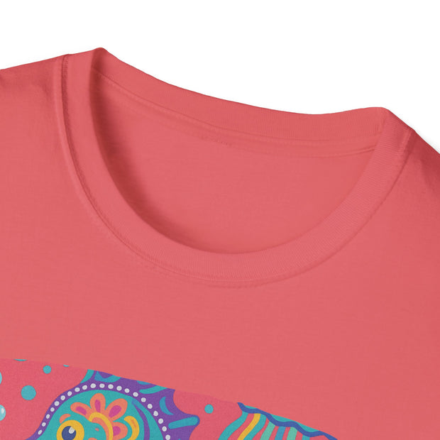 Colorful Seahorse Unisex Softstyle T-Shirt - Vibrant Ocean-Inspired Design