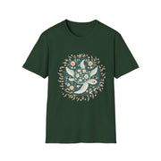 Floral Turtle Unisex Softstyle T-Shirt - Nature-Inspired Graphic Tee for Eco-Lovers