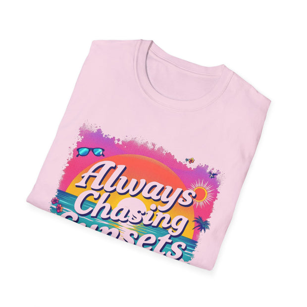 Always Chasing Sunsets Unisex Softstyle T-Shirt - Perfect for Beach Lovers & Summer Vibes