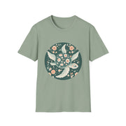 Floral Turtle Unisex Softstyle T-Shirt - Eco-Friendly Nature Apparel