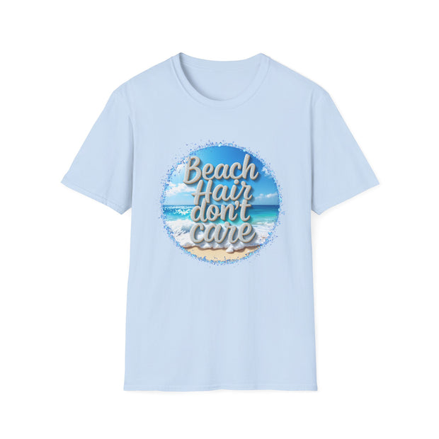 Beach Hair Don't Care Unisex Softstyle T-Shirt - Perfect for Summer Adventures
