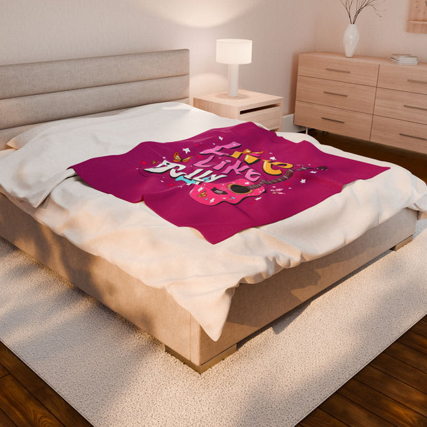 Live Like Dolly Velveteen Plush Blanket - Cozy & Colorful Gift for Music Lovers