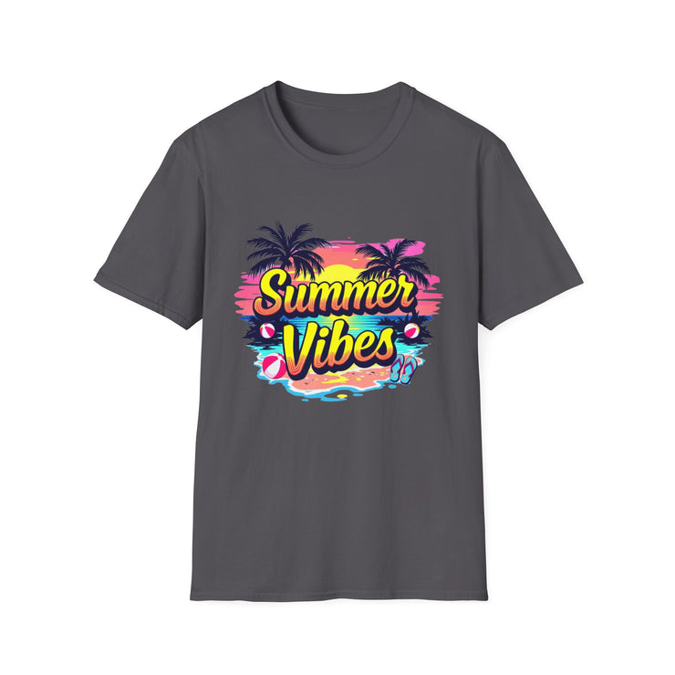 Summer Vibes Unisex T-Shirt - Beach Palm Trees Design