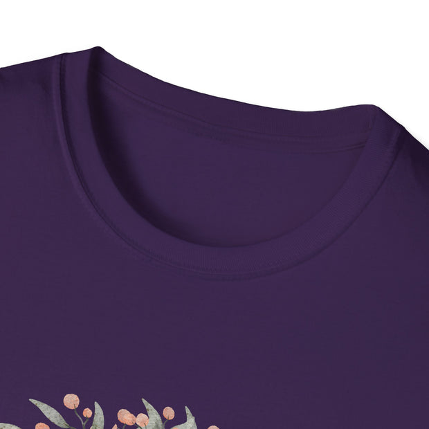 Floral Turtle Unisex Softstyle T-Shirt - Nature-Inspired Graphic Tee for Eco-Lovers