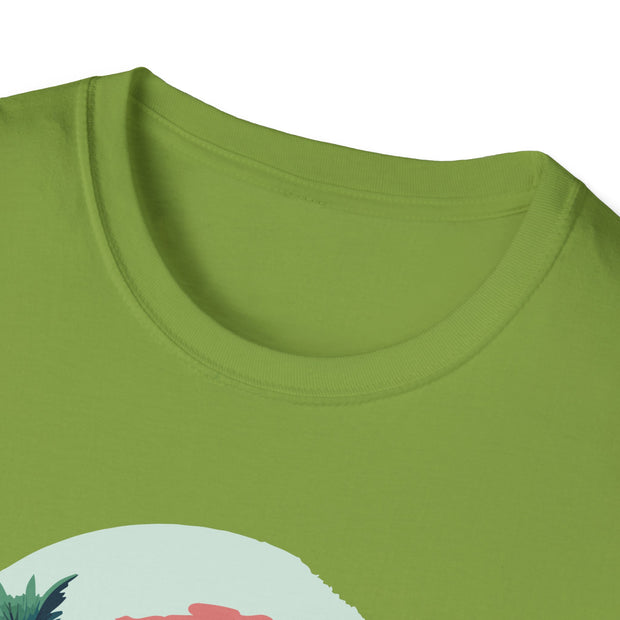 Tropical Sunset Unisex Softstyle T-Shirt - Perfect for Beach Lovers