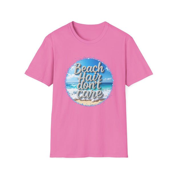 Beach Hair Don't Care Unisex Softstyle T-Shirt - Perfect for Summer Adventures