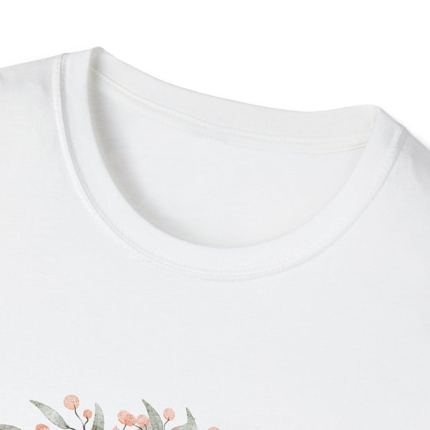 Floral Turtle Unisex Softstyle T-Shirt - Nature-Inspired Graphic Tee for Eco-Lovers