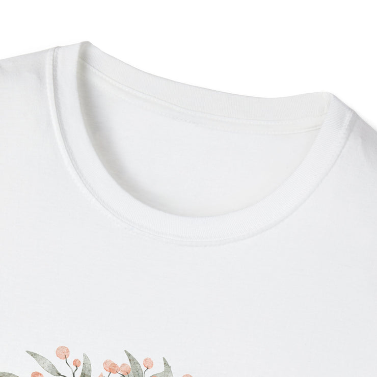 Floral Turtle Unisex Softstyle T-Shirt - Nature-Inspired Graphic Tee for Eco-Lovers