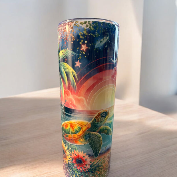 20 0z beach turtle tumbler