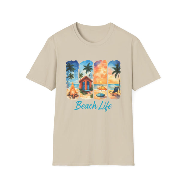 Beach Life Unisex Softstyle T-Shirt – Perfect for Summer Vibes and Coastal Adventures
