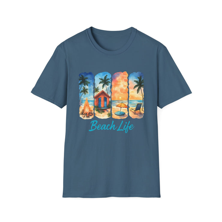 Beach Life Unisex Softstyle T-Shirt – Perfect for Summer Vibes and Coastal Adventures