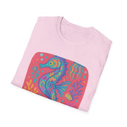 Colorful Seahorse Unisex Softstyle T-Shirt - Vibrant Ocean-Inspired Design