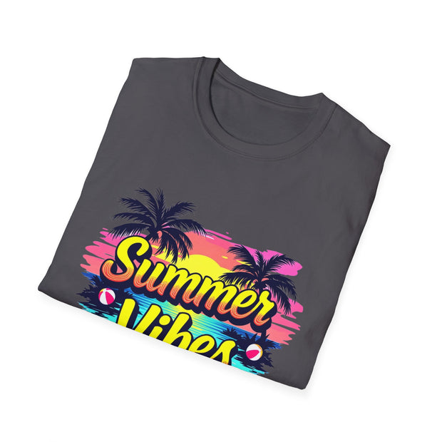 Summer Vibes Unisex T-Shirt - Beach Palm Trees Design