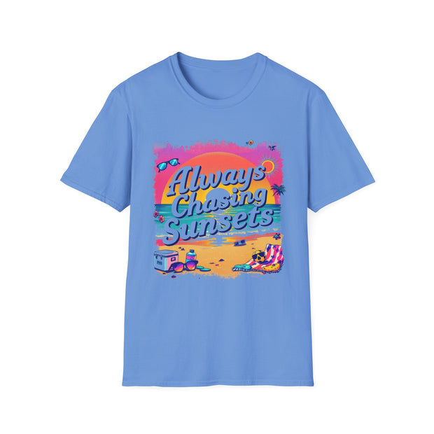 Always Chasing Sunsets Unisex Softstyle T-Shirt - Perfect for Beach Lovers & Summer Vibes