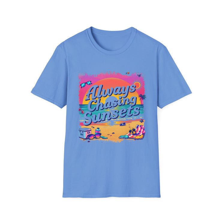 Always Chasing Sunsets Unisex Softstyle T-Shirt - Perfect for Beach Lovers & Summer Vibes