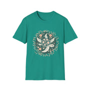 Floral Turtle Unisex Softstyle T-Shirt - Nature-Inspired Graphic Tee for Eco-Lovers