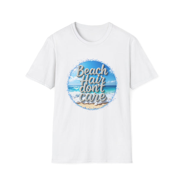 Beach Hair Don't Care Unisex Softstyle T-Shirt - Perfect for Summer Adventures