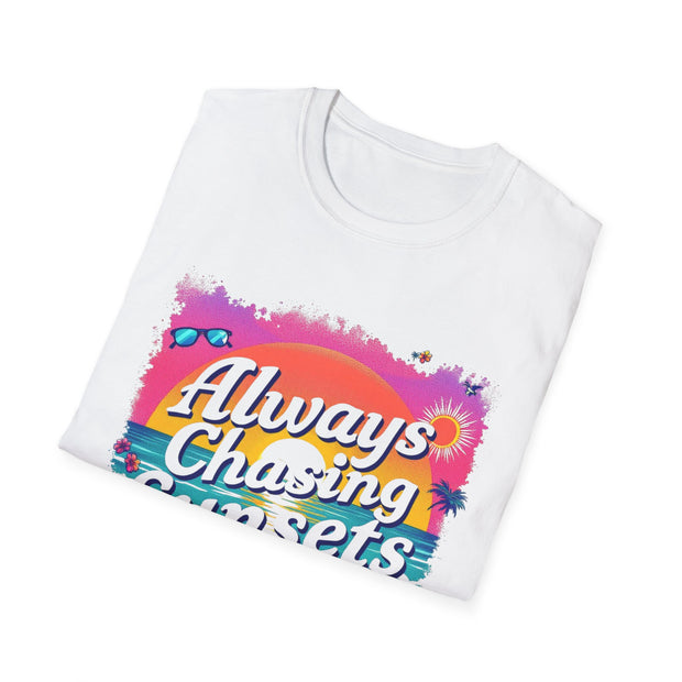 Always Chasing Sunsets Unisex Softstyle T-Shirt - Perfect for Beach Lovers & Summer Vibes