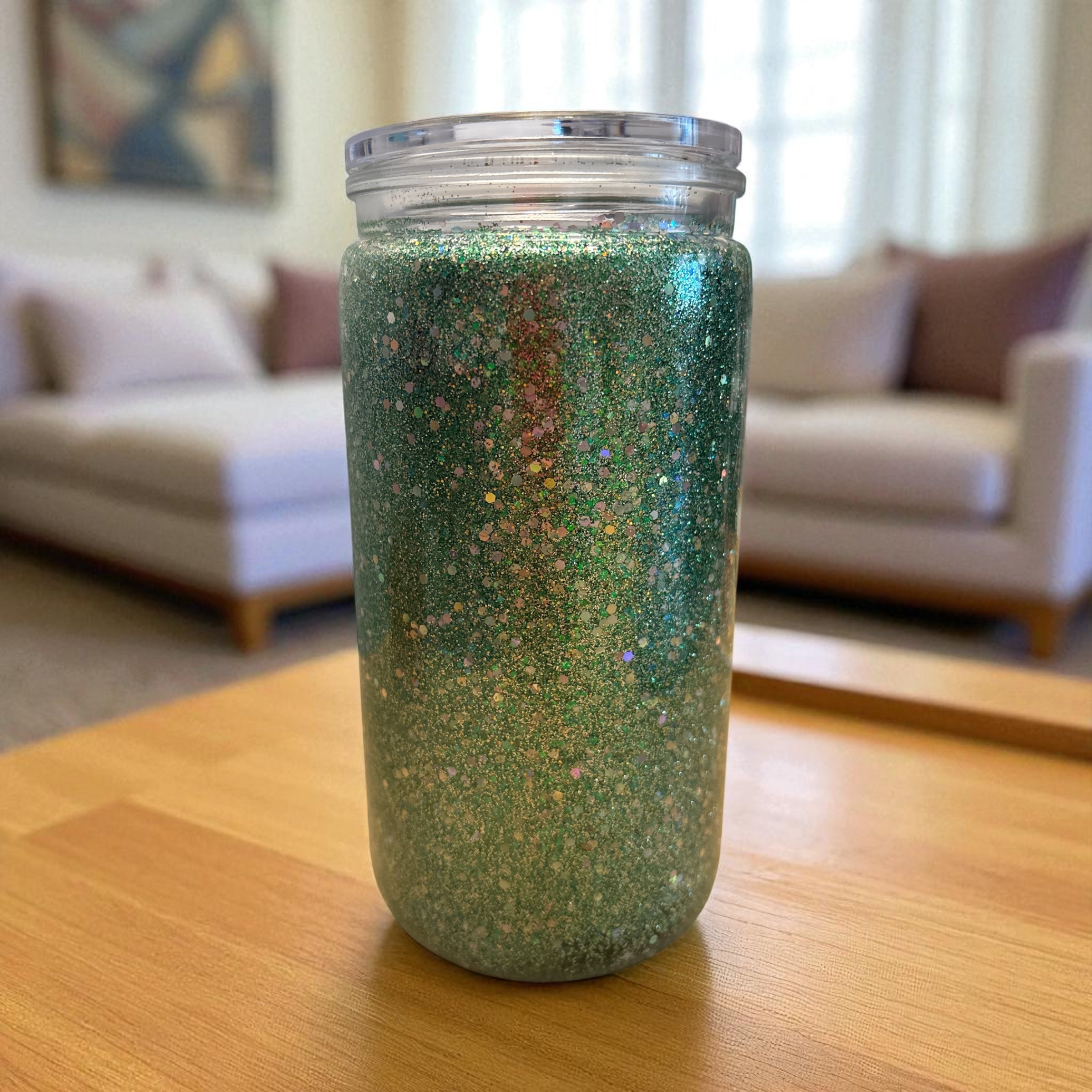 16oz Libbey Glass Cup | Custom SnowGlobe Tumbler with Glitter & Wrap Options