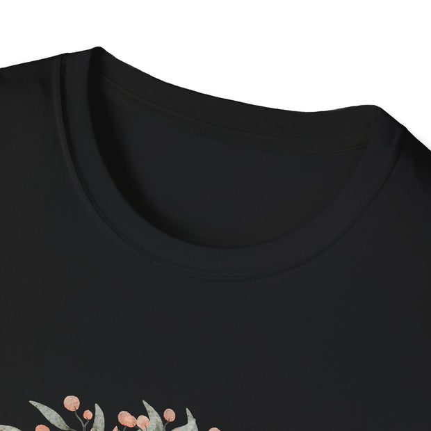 Floral Turtle Unisex Softstyle T-Shirt - Nature-Inspired Graphic Tee for Eco-Lovers