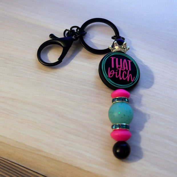 Sassy beaded pen and key fob set