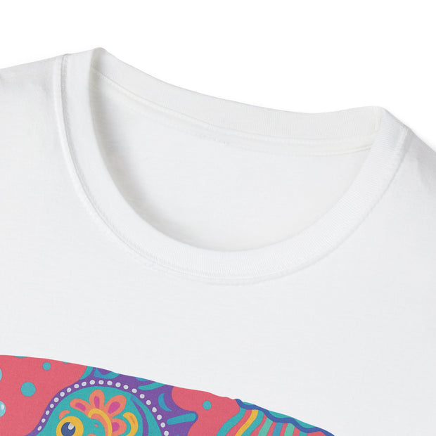 Colorful Seahorse Unisex Softstyle T-Shirt - Vibrant Ocean-Inspired Design