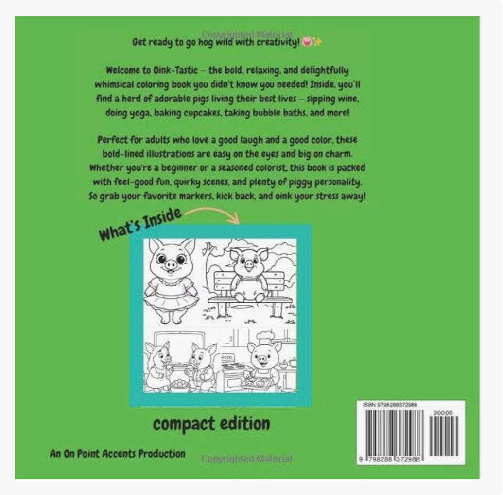 Oink-Tastic Bold and Easy Coloring Book