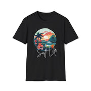 Tropical Sunset Unisex Softstyle T-Shirt - Perfect for Beach Lovers