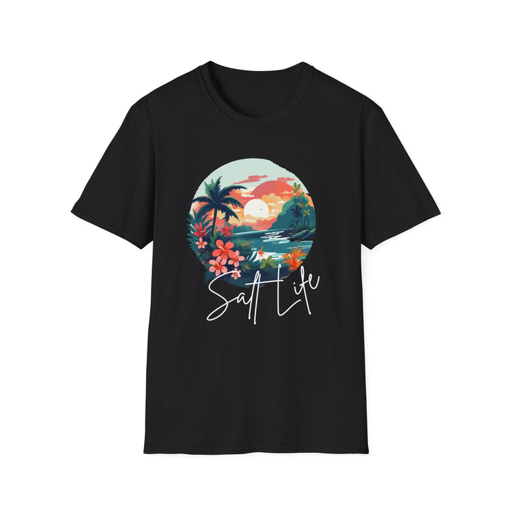 Tropical Sunset Unisex Softstyle T-Shirt - Perfect for Beach Lovers