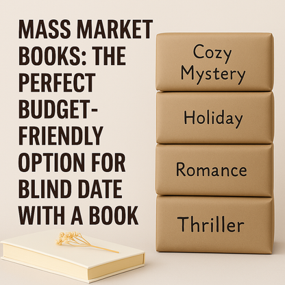 Mass market books are the perfect budget-friendly option for Blind Date with a Book — all the mystery, half the cost