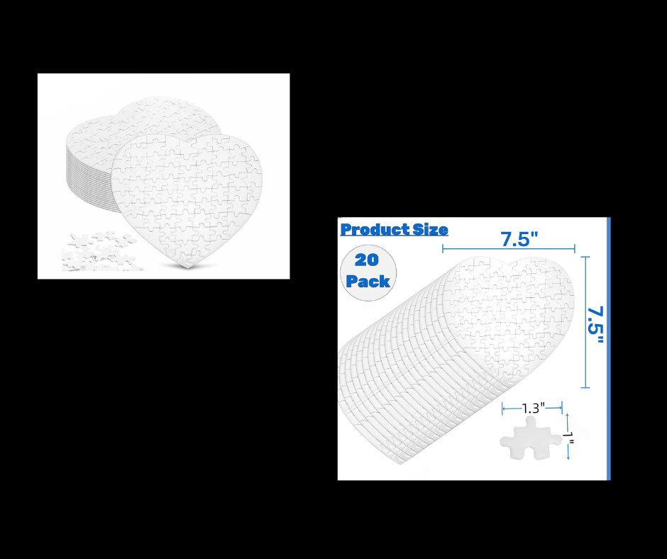 Custom Photo Puzzle – Personalized Sublimation Puzzle Gift (Rectangle or Heart Shape)