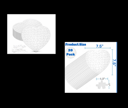 Custom Photo Puzzle – Personalized Sublimation Puzzle Gift (Rectangle or Heart Shape)