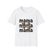 Mama Leopard Bow Unisex Softstyle T-Shirt - Perfect for Moms on Special Occasions!