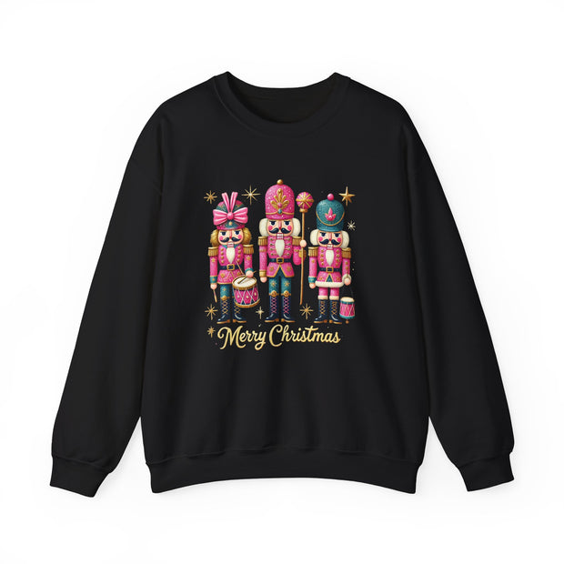 Glitter Nutcracker Sweatshirt, Cute Holiday Jumper, Christmas Crewneck, Festive Sweater, Winter Pullover, Sparkly Xmas Top