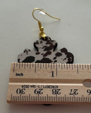 Cow Print Cross Earrings