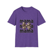 Mama Leopard Bow Unisex Softstyle T-Shirt - Perfect for Moms on Special Occasions!
