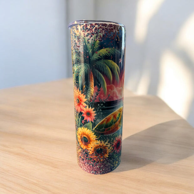 20 0z beach turtle tumbler