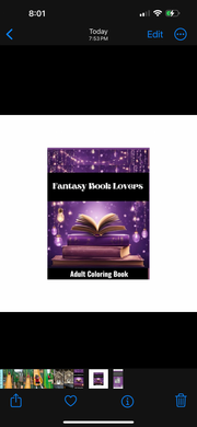 Fantasy Book Lovers Adult Coloring Book