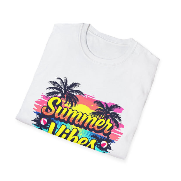 Summer Vibes Unisex T-Shirt - Beach Palm Trees Design