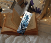 4 pack blue set water color dragon bookmarks