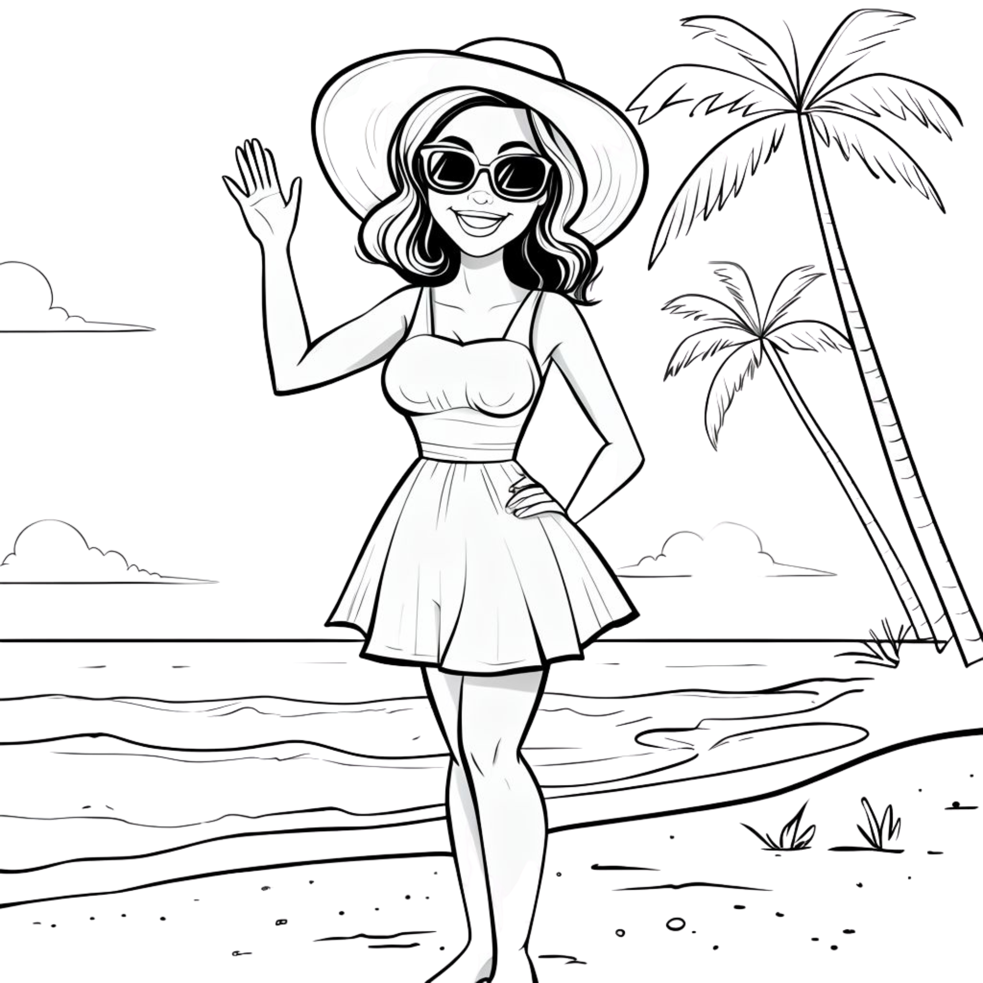 Beach/Pool Coloring Pages