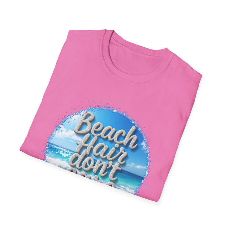 Beach Hair Don't Care Unisex Softstyle T-Shirt - Perfect for Summer Adventures