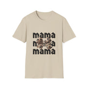 Mama Leopard Bow Unisex Softstyle T-Shirt - Perfect for Moms on Special Occasions!