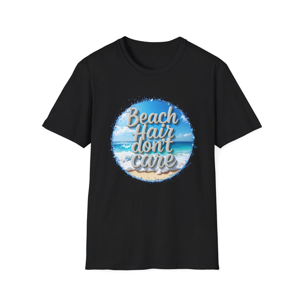 Beach Hair Don't Care Unisex Softstyle T-Shirt - Perfect for Summer Adventures