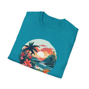 Tropical Sunset Unisex Softstyle T-Shirt - Perfect for Beach Lovers